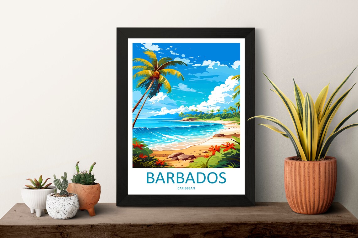 Barbados Travel Poster, Caribbean Home Decor - Image 3