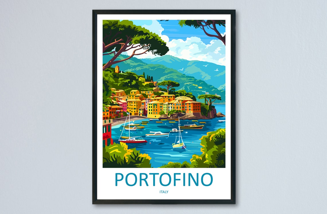 Portofino Travel Print Wall Art Portofino Wall Hanging Home Dcor Portofino Gift Art Lovers Italy Art Lover Gift Portofino Print Portofino