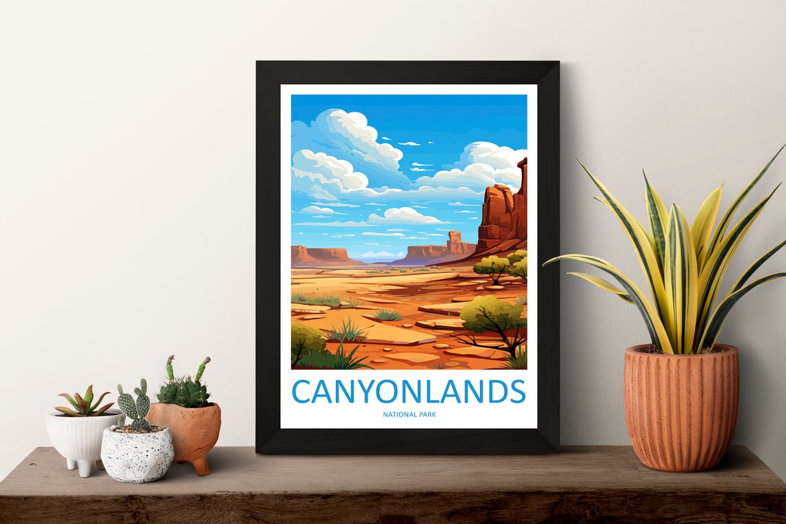 Canyonlands National Park Open Desert Plain Red Buttes Poster - Image 3