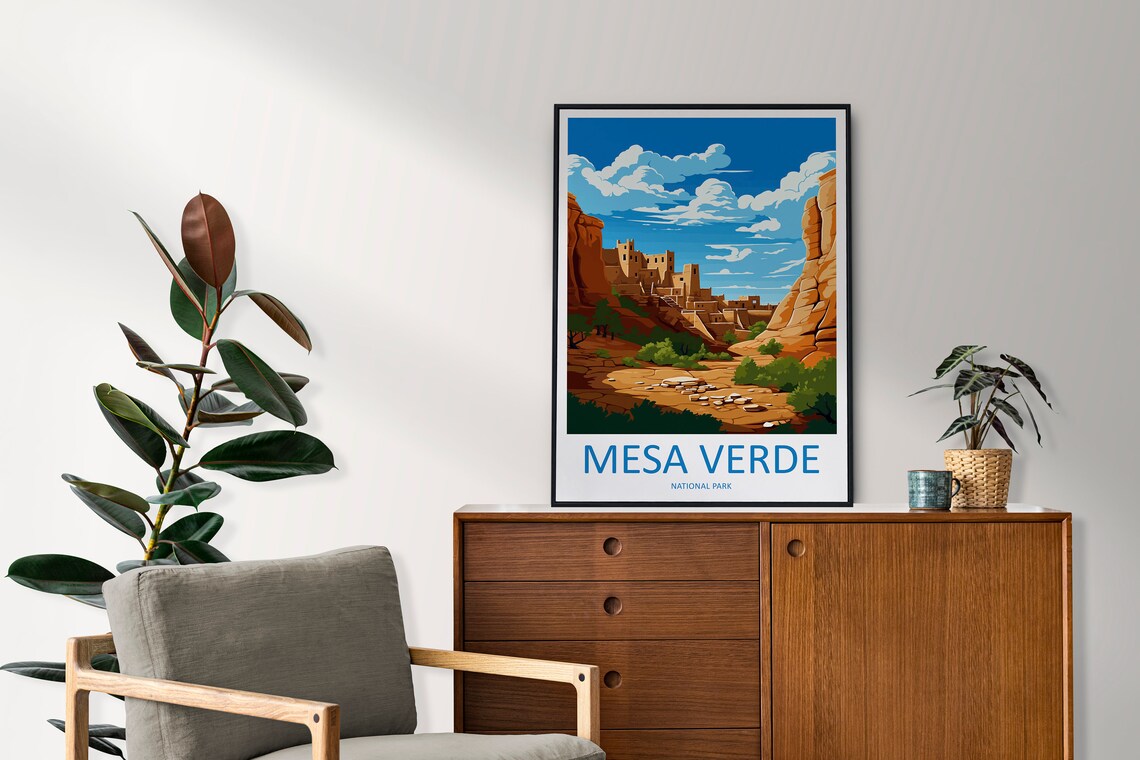 Mesa Verde National Park Travel Poster, Colorado Art - Image 2