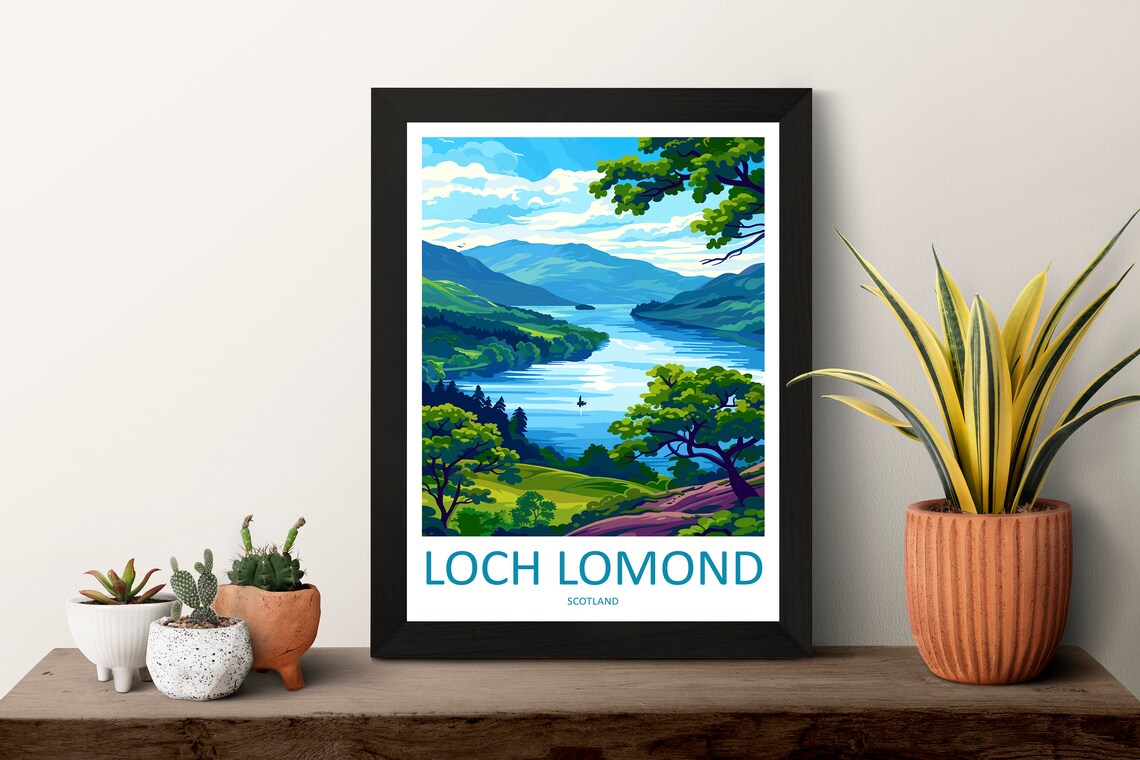 Loch Lomond Travel Poster, National Park Wall Art - Image 3