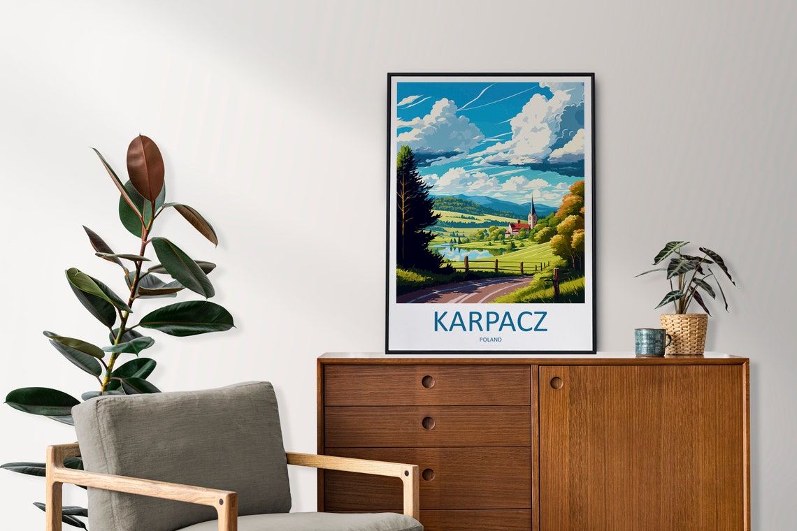 Karpacz Poland Mountain Valley Church Lake Summer Landscape Poster - Image 2