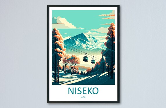 Niseko Travel Poster, Ski Art Print
