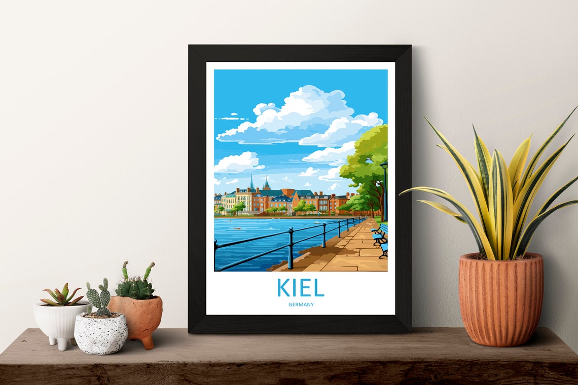 Kiel Germany Waterfront Promenade Harbor Skyline View Poster - Image 3