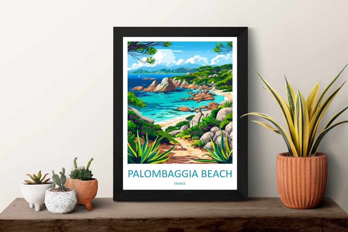 Palombaggia Beach Corsica Rocky Cove Turquoise Bay Travel Poster - Image 3