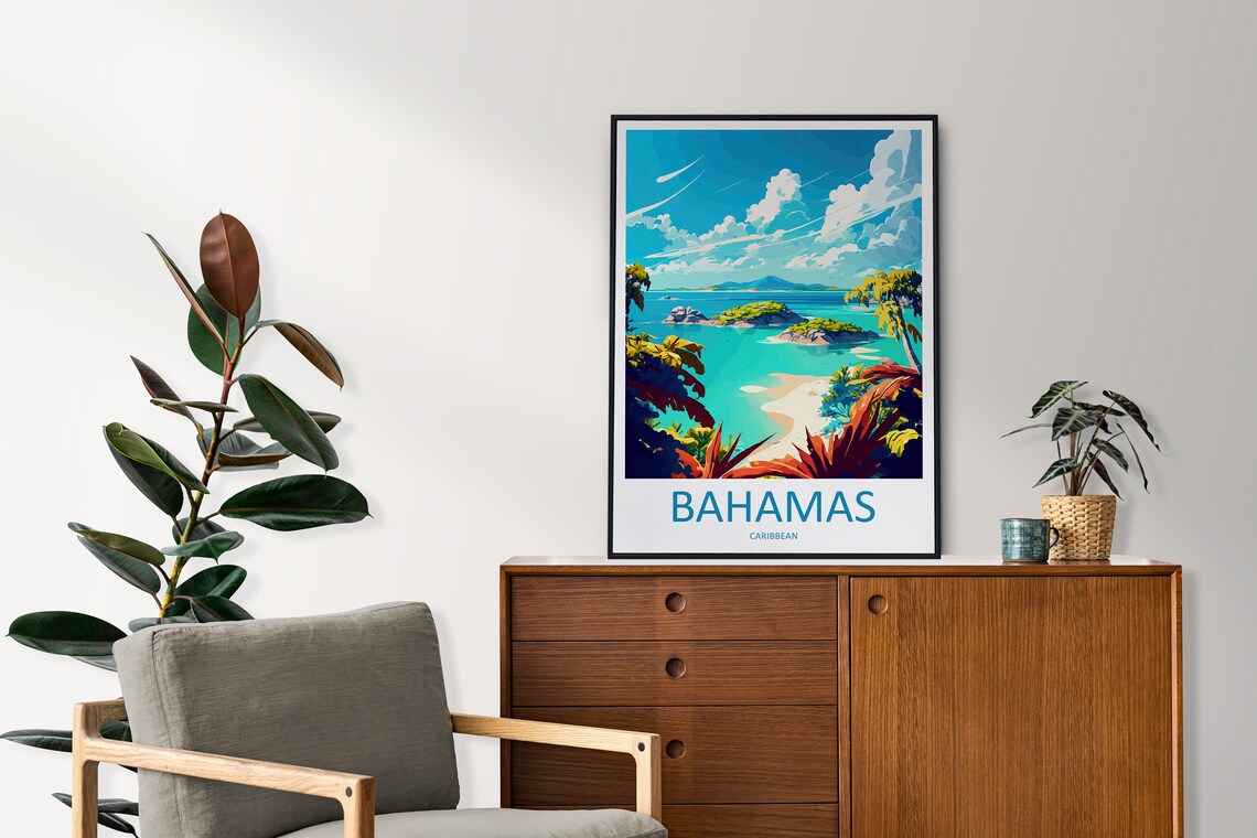 Bahamas Travel Poster, Caribbean Home Decor Art - Image 2