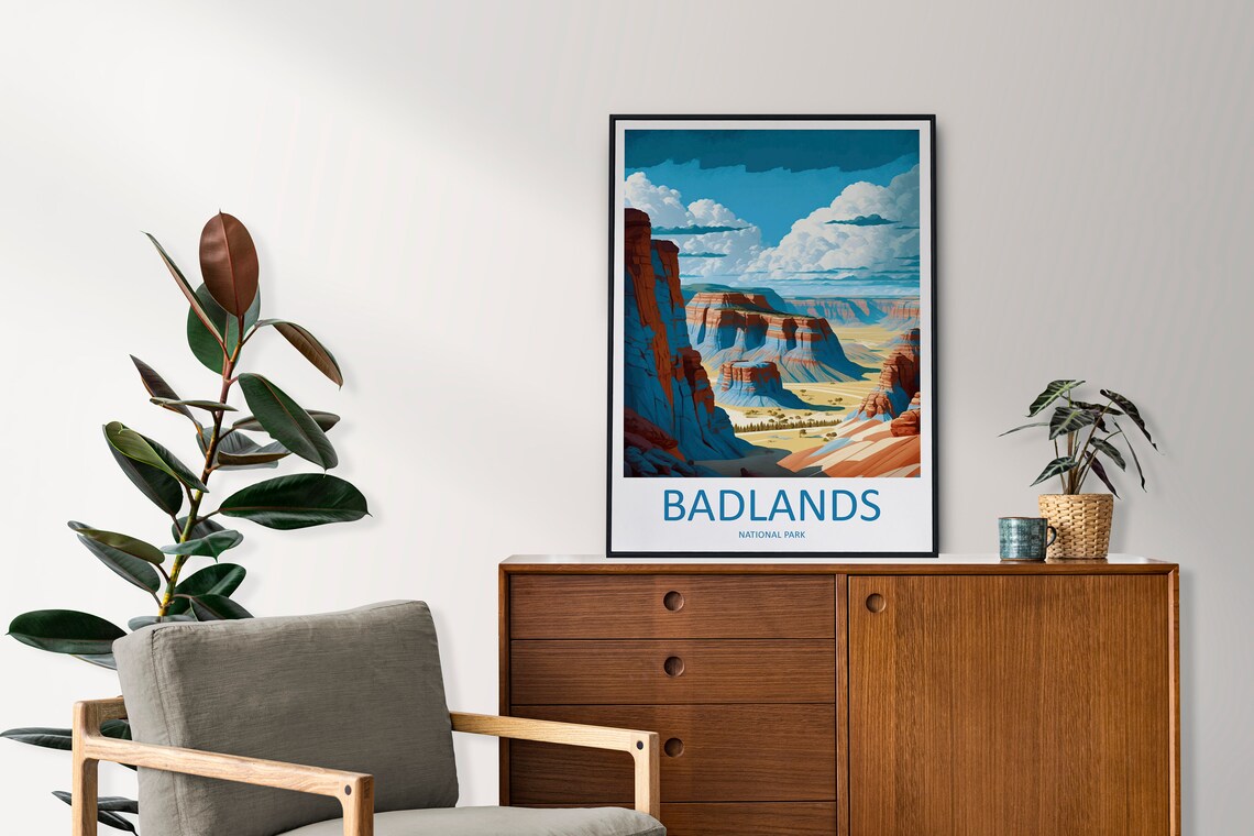 Badlands National Park Travel Poster, National Park Decor - Image 2