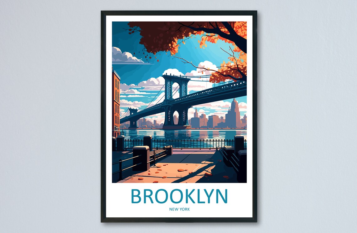 Brooklyn New York Travel Poster, Home Decor