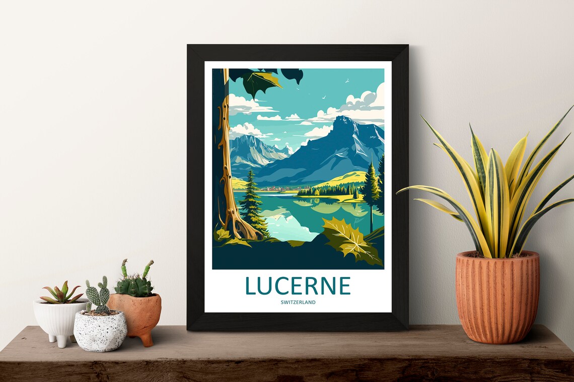 Lucerne Travel Poster, Switzerland Wall Art Print - Image 3