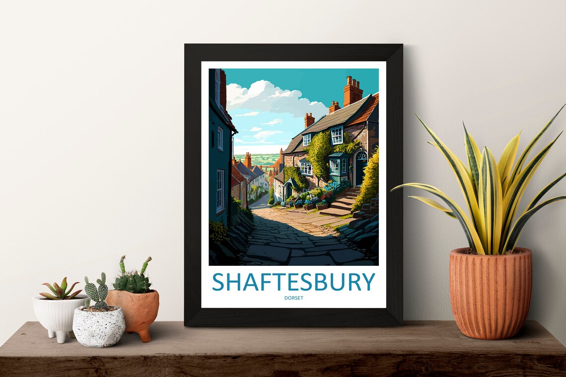 Shaftesbury Travel Poster, England Wall Decor - Image 3