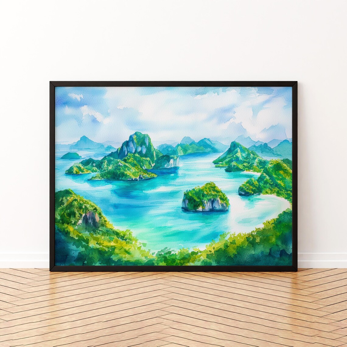 Koh Samui Thailand Watercolor Travel Poster