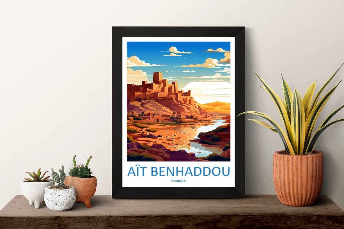 At Benhaddou Travel Poster, Morocco Wall Art - Image 3