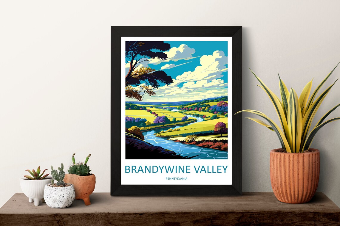 Brandywine Valley Pennsylvania Winding River Countryside Travel Poster - Image 3