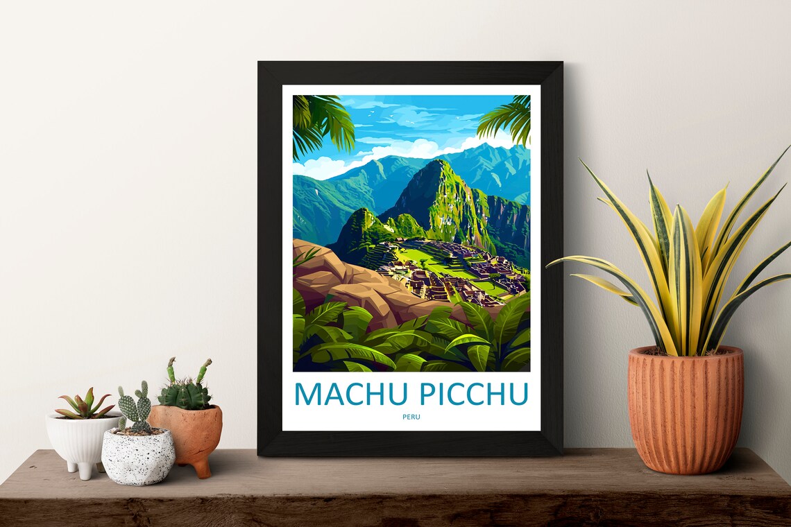 Machu Picchu Peru Vintage Style Travel Poster for Adventurer Wall Decor - Image 3