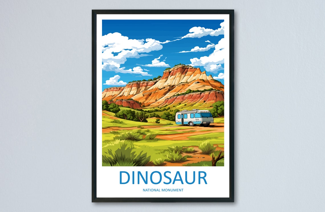 Dinosaur National Monument Red Rocks Classic RV Road Trip Poster
