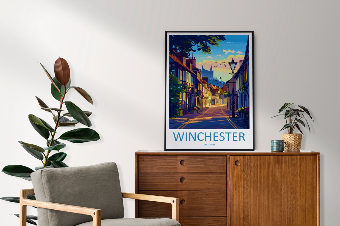 Winchester Travel Poster, England Travel Wall Art - Image 2