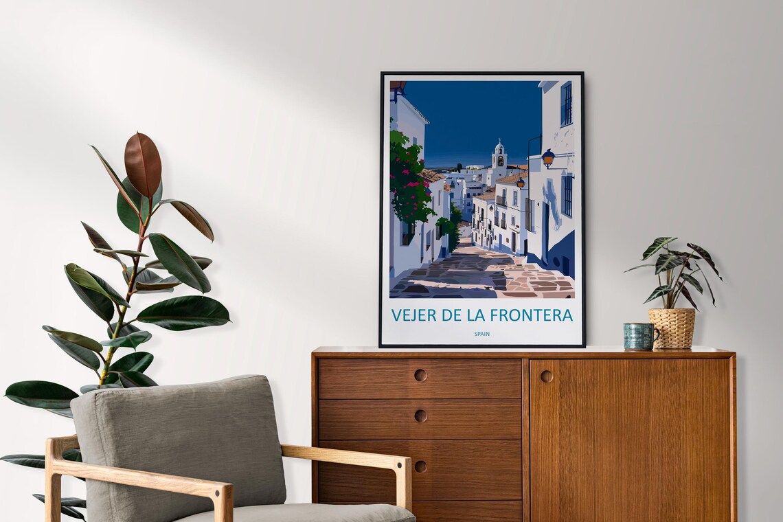 Vejer De La Frontera Travel Poster, Spain Wall Art - Image 2
