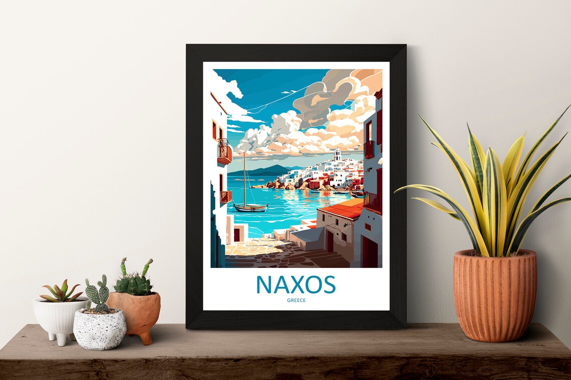 Naxos Greece Travel Poster, Place Name Wall Art - Image 3