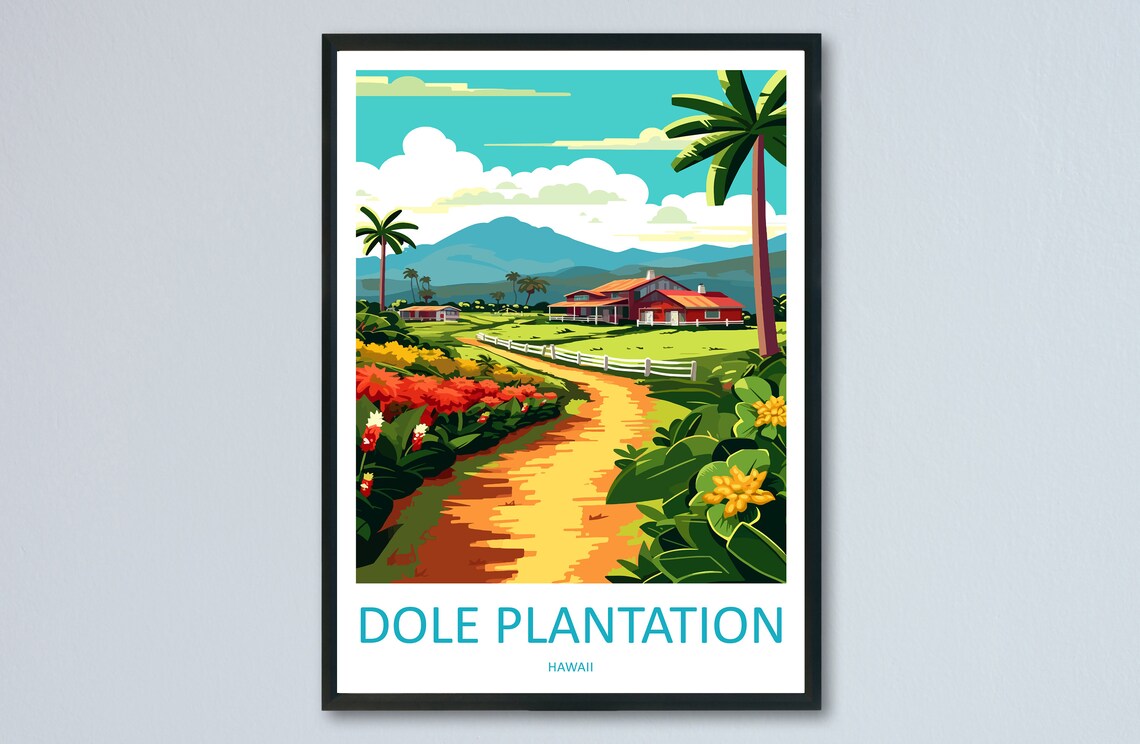 Dole Plantation Travel Poster, Hawaii Place Print
