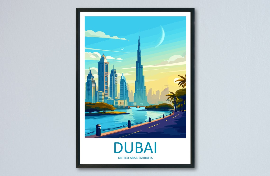 Dubai United Arab Emirates Skyline Burj Khalifa at Dusk Poster