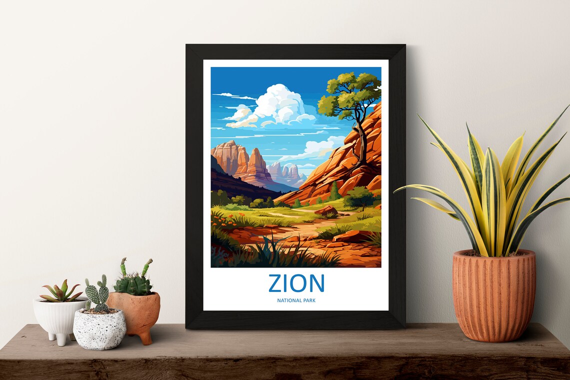 Zion National Park Travel Print Wall Art Zion National Park Wall Hanging Home Dcor Zion National Park Art Lovers Utah Art Lover Gift - Image 3