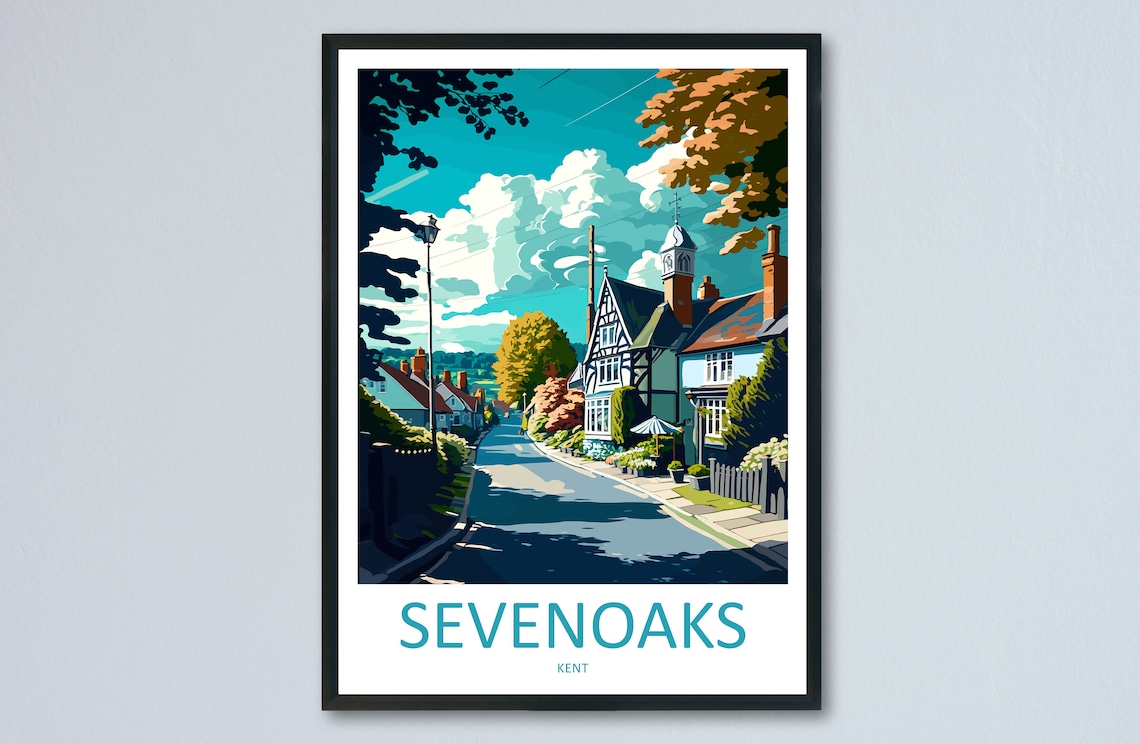 Sevenoaks Travel Poster, England Place Print
