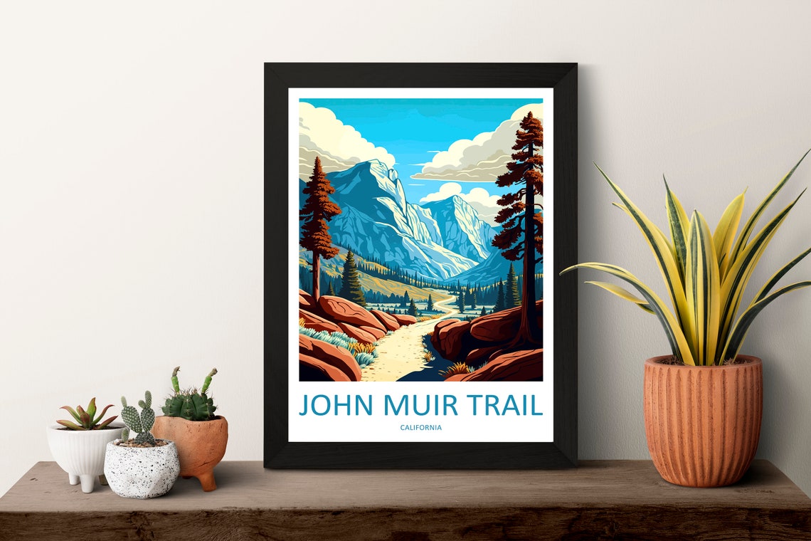 John Muir Trail California Sierra Mountain Valley Travel Poster - Image 3