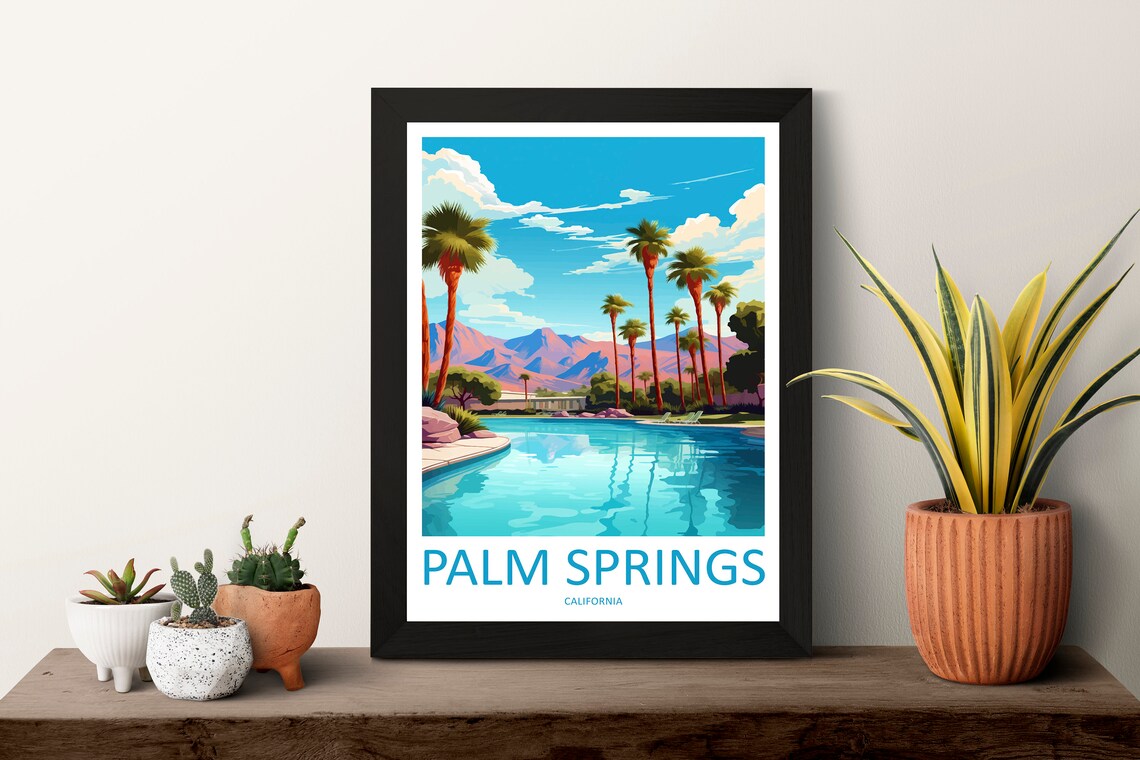 Palm Springs Travel Poster, California Wall Art - Image 3