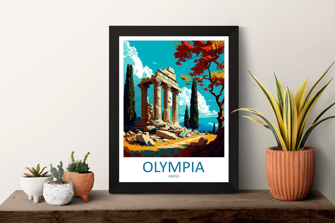 Olympia Greece Travel Poster, European Wall Art - Image 3