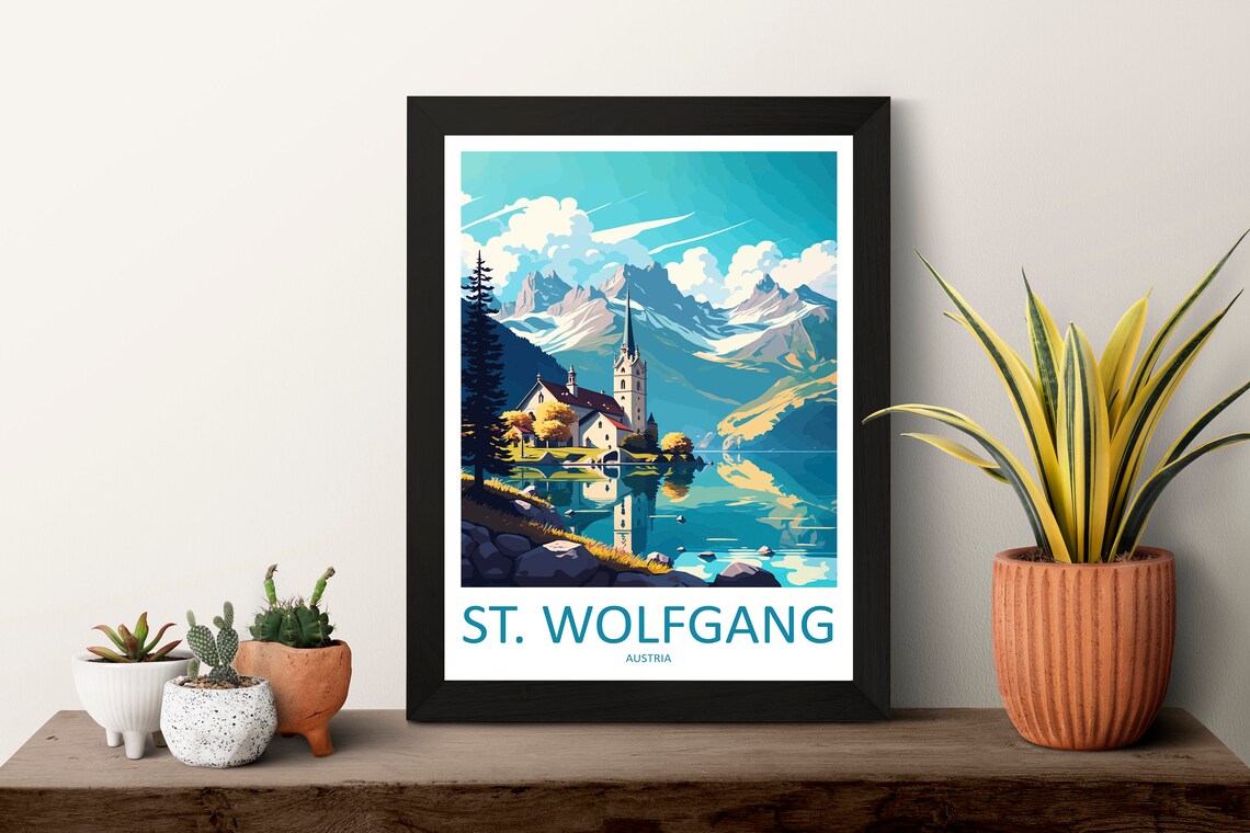 St Wolfgang Travel Poster, Austria Wall Art - Image 3