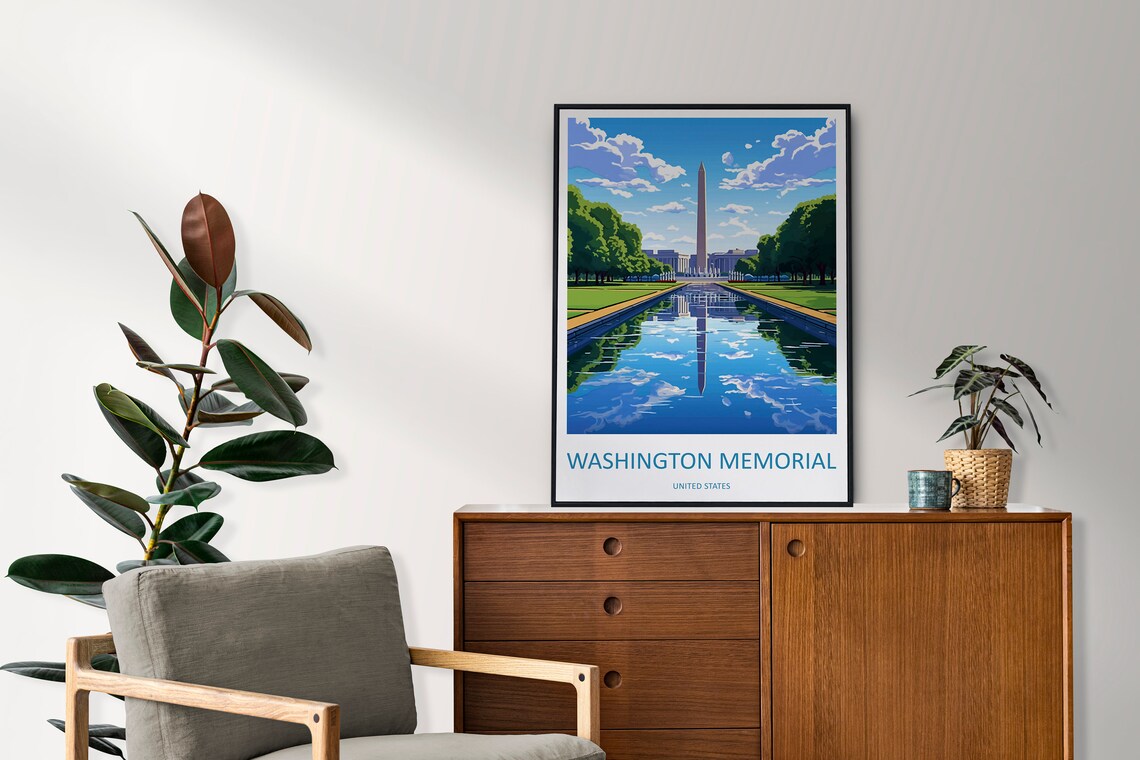 Washington Memorial Travel Poster, Washington DC - Image 2