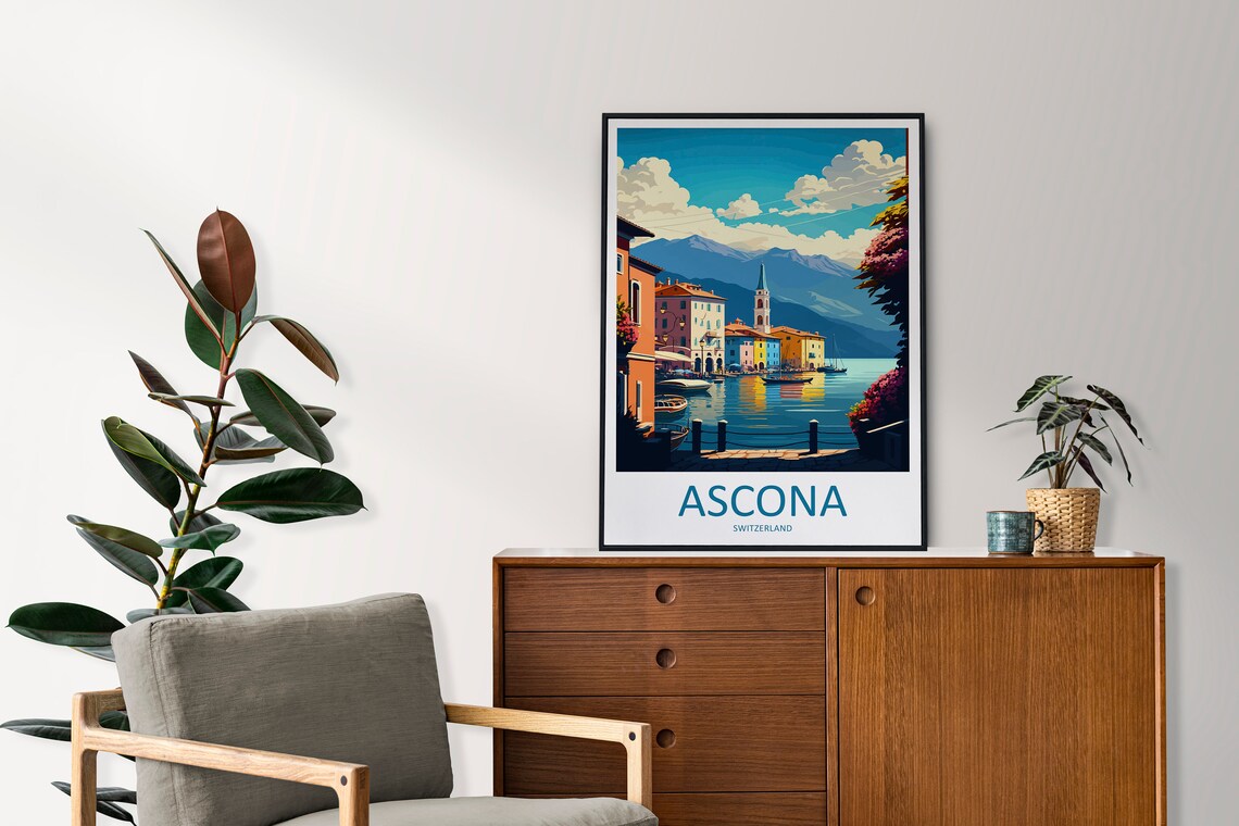 Ascona Travel Poster, Switzerland Wall Decor - Image 2