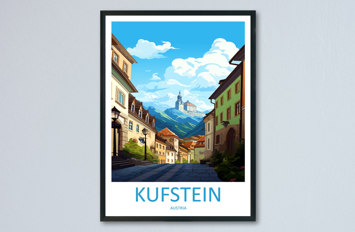 Kufstein Austria Cobblestone Old Town Hilltop Fortress Poster
