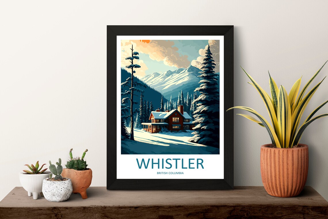 Whistler Travel Print Wall Art Whistler Wall Hanging Home Dcor Whistler Gift Art Lovers Ski Art Lover Gift Whistler Print Skiing Whistler - Image 3