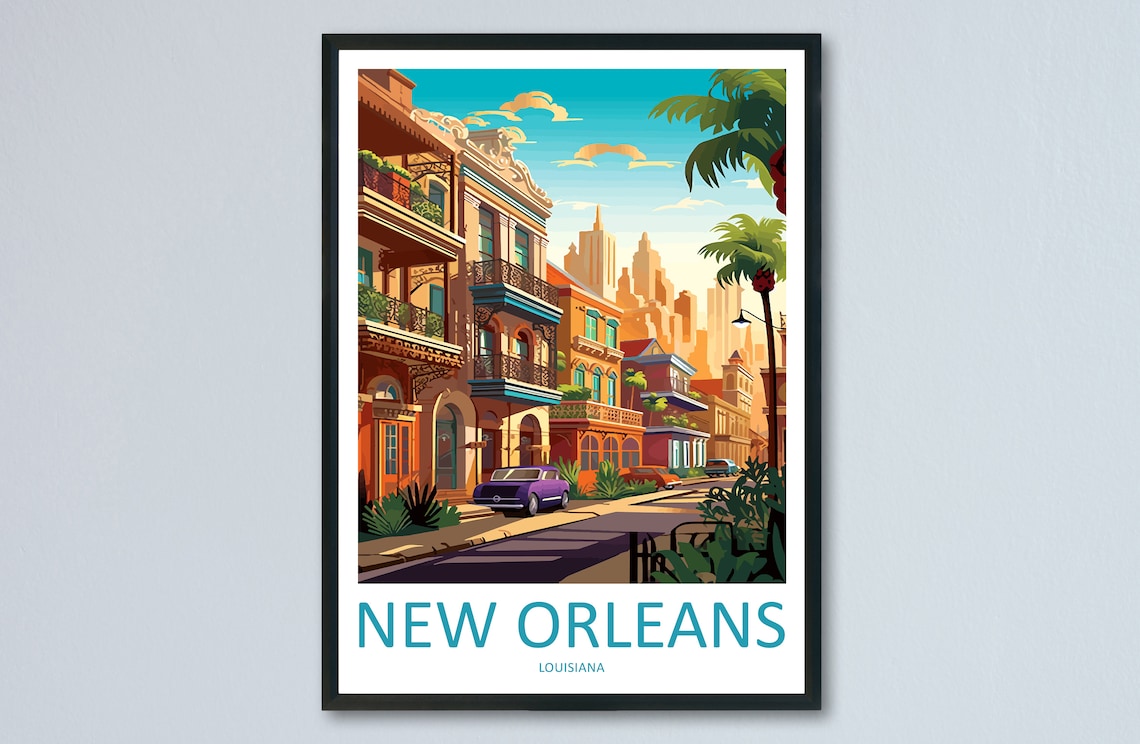 New Orleans Travel Poster, Home Decor Wall Art