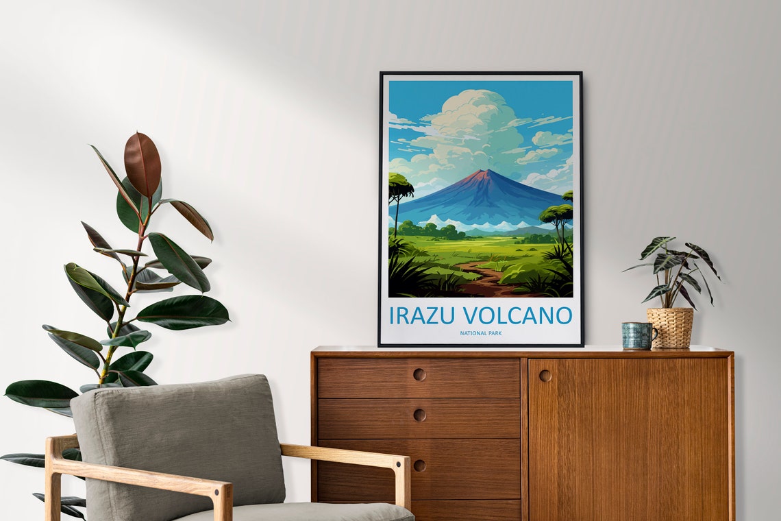 Irazu Volcano National Park Costa Rica Poster with Green Valley View - Image 2