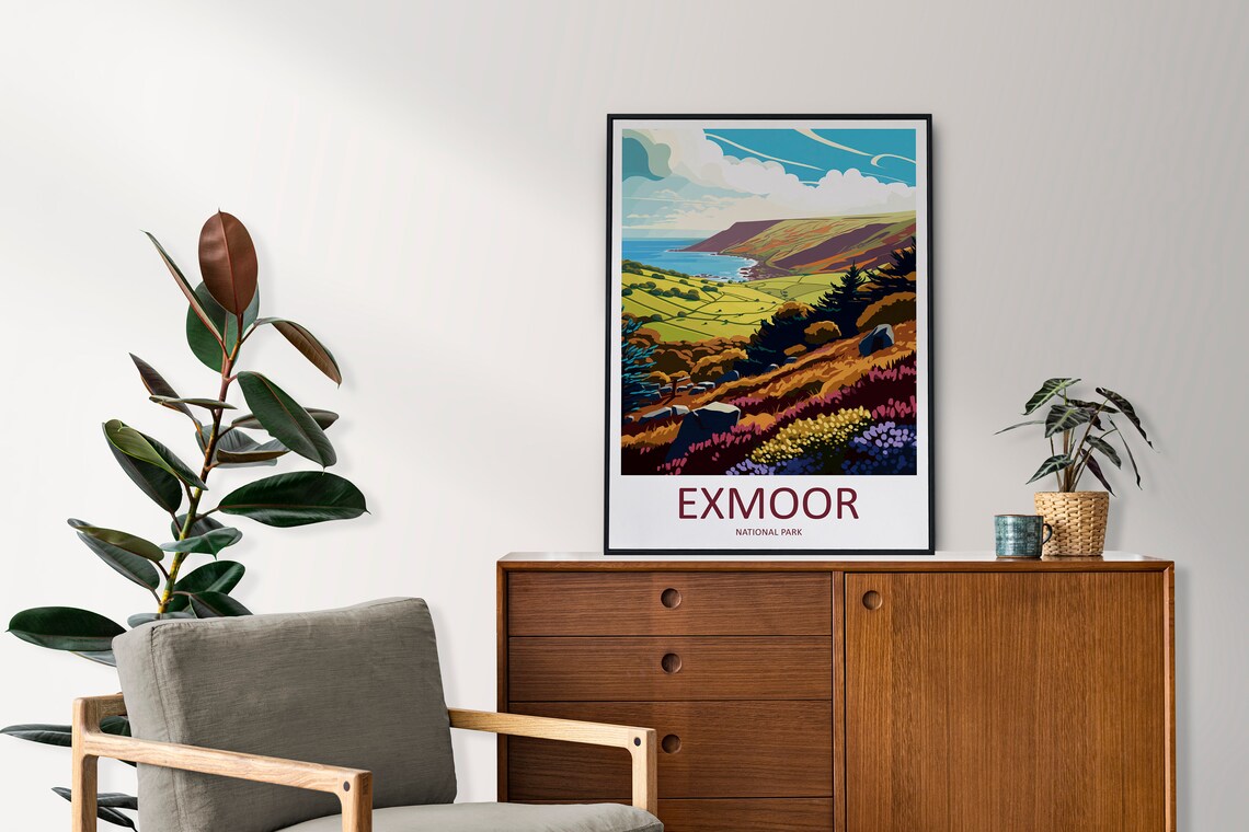 Exmoor Travel Poster, National Park Wall Art - Image 2