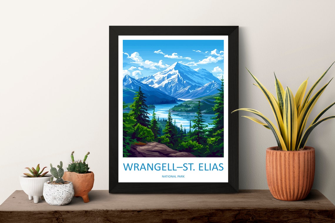 Wrangell St Elias Alaska Glacial Peak Lake National Park Poster - Image 3
