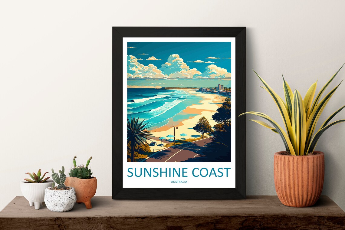 Sunshine Coast Travel Poster, Australia Travel Art - Image 3