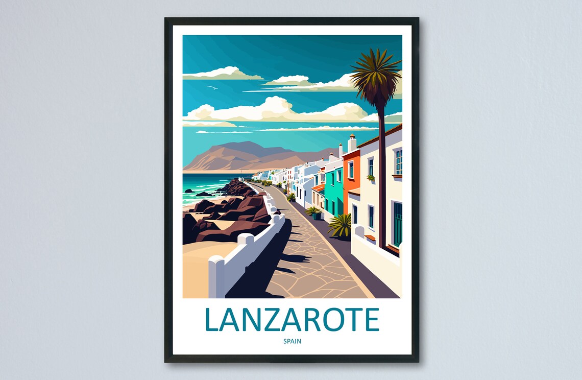 Lanzarote Travel Print, Spain Wall Art Poster