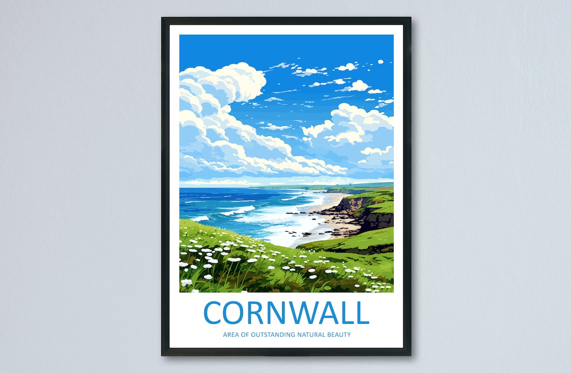 Cornwall Travel Print, Cornwall Travel Poster