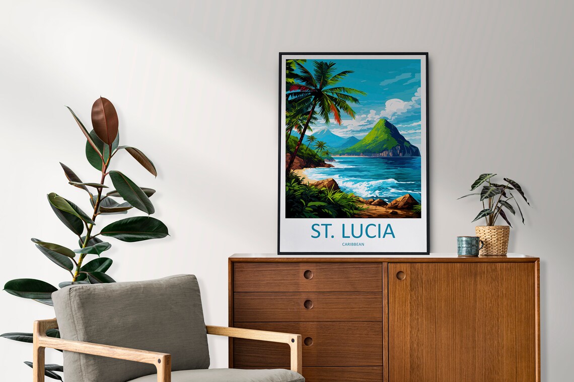 Saint Lucia Travel Poster, Caribbean Wall Art Print - Image 2