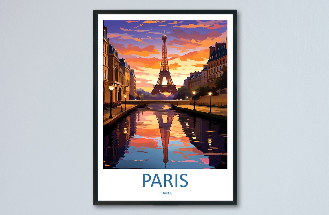 Paris Travel Poster, France Wall Art Decor