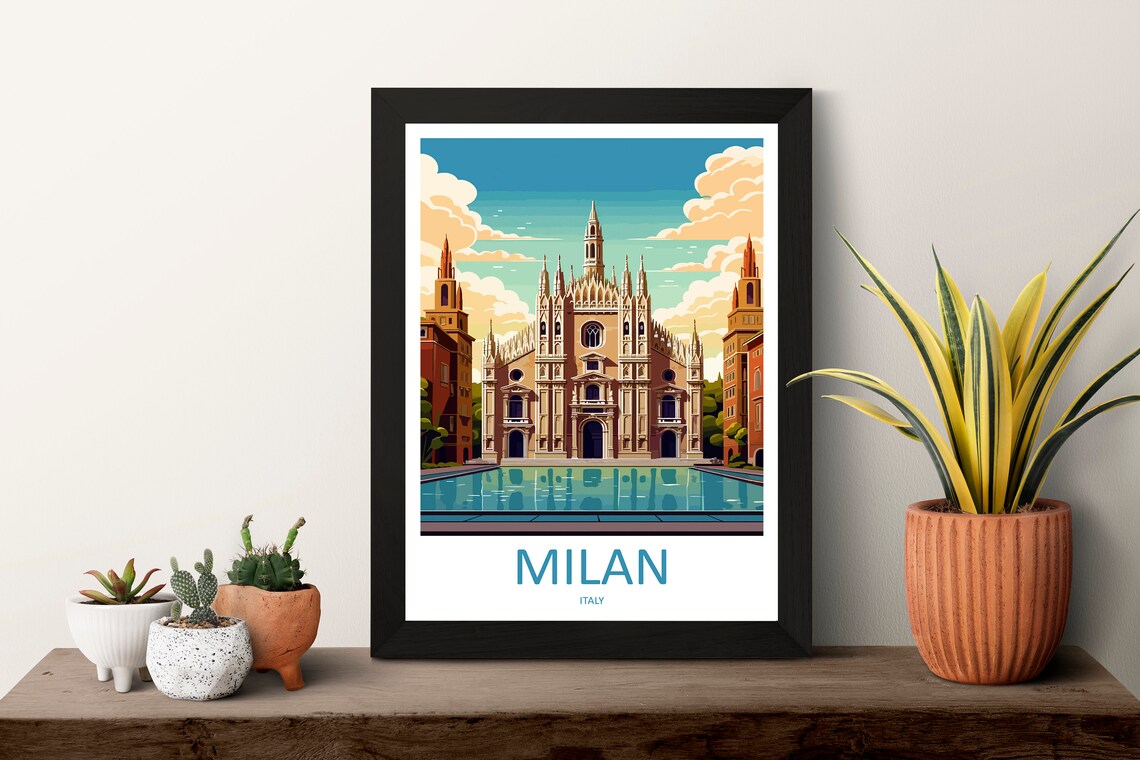 Milan Travel Poster, Europe Wall Decor Print - Image 3