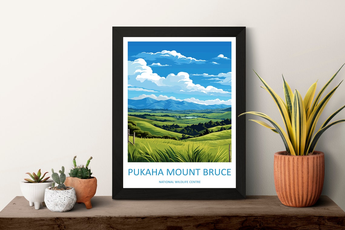 Pukaha Mount Bruce New Zealand Rolling Hills And Valley Poster - Image 3