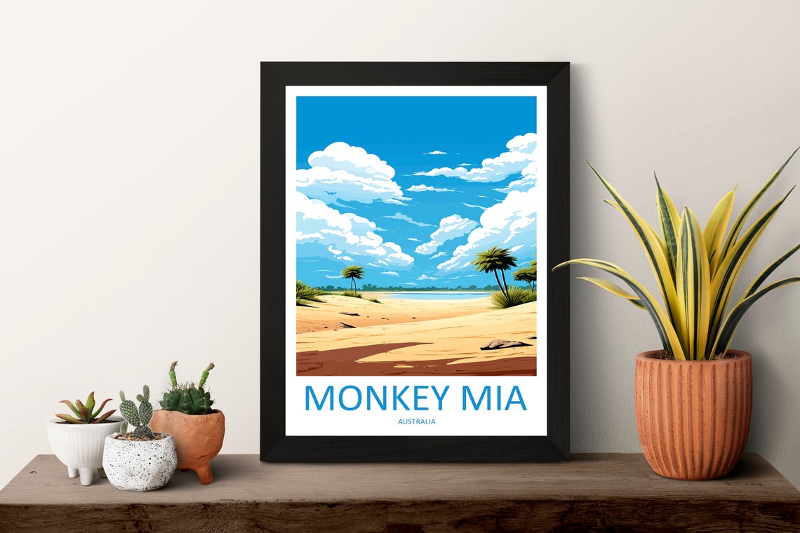 Monkey Mia Travel Print Wall Art Monkey Mia Wall Hanging Home Dcor Monkey Mia Gift Art Lovers Wall Art Australia Poster Deco - Image 3