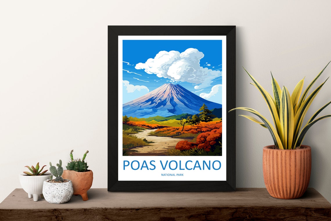 Poas Volcano National Park Costa Rica Cone Summit Cloud Travel Poster - Image 3