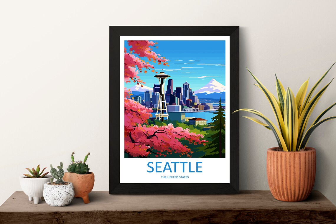 Seattle Travel Poster, Washington DC Travel Art - Image 3