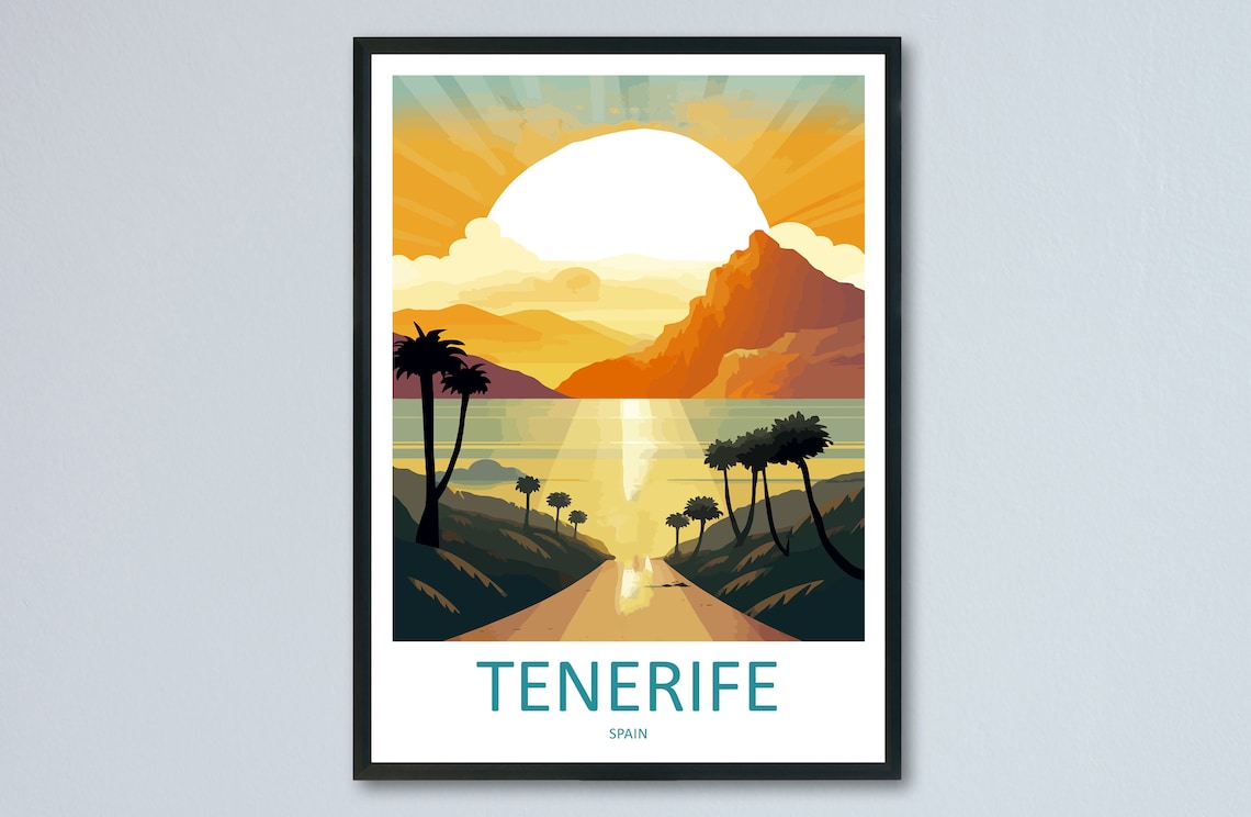 Tenerife Travel Poster, Spain Home Decor Print