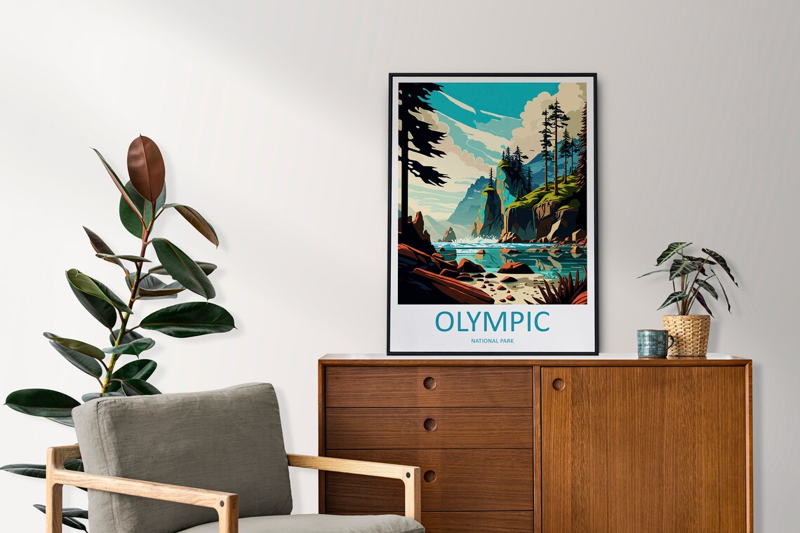 Olympic National Park Travel Poster, National Park Art - Image 2